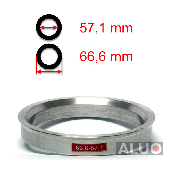 Alluminio Anelli di centraggio 66,6 - 57,1 mm ( 66.6 - 57.1 ) - spedizione gratuita