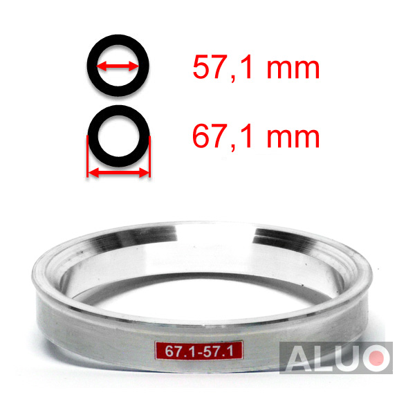 Anelli di centraggio di Aluminio 67,1 - 57,1 mm ( 67.1 - 57.1 )
